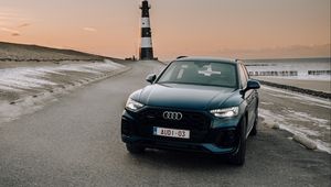 Preview wallpaper audi q5, audi, car, blue, front view