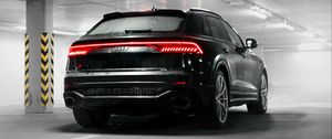 Preview wallpaper audi q8, audi, car, suv, black, rear view