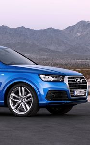 Preview wallpaper audi, quattro, blue, side view