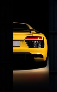 Preview wallpaper audi r8, audi, bumper, yellow, rear view