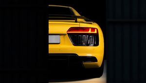 Preview wallpaper audi r8, audi, bumper, yellow, rear view