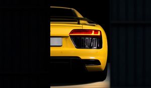 Preview wallpaper audi r8, audi, bumper, yellow, rear view