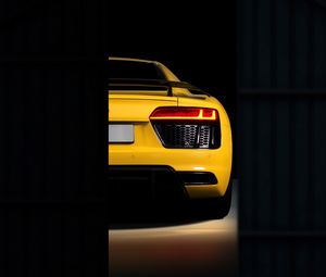 Preview wallpaper audi r8, audi, bumper, yellow, rear view