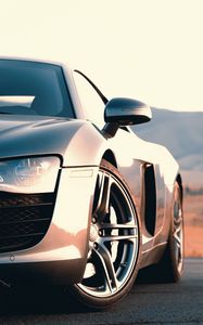 Preview wallpaper audi r8, audi, car, gray, sportscar, front view