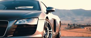 Preview wallpaper audi r8, audi, car, gray, sportscar, front view