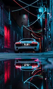 Preview wallpaper audi r8, audi, car, sports car, white, neon