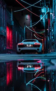 Preview wallpaper audi r8, audi, car, sports car, white, neon