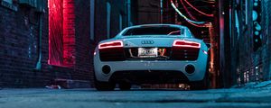 Preview wallpaper audi r8, audi, car, sports car, white, neon