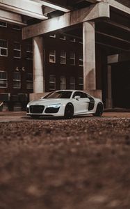 Preview wallpaper audi r8, audi, car, sports car, white, side view