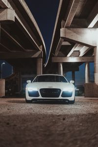 Preview wallpaper audi r8, audi, car, white, front view, light