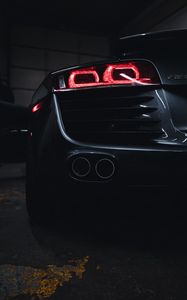 Preview wallpaper audi r8, audi, car, gray, rear view