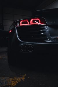 Preview wallpaper audi r8, audi, car, gray, rear view