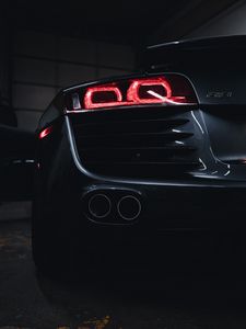 Preview wallpaper audi r8, audi, car, gray, rear view