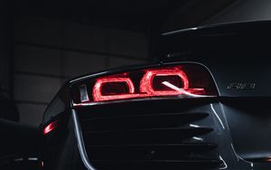 Preview wallpaper audi r8, audi, car, gray, rear view