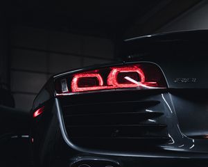 Preview wallpaper audi r8, audi, car, gray, rear view