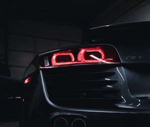 Preview wallpaper audi r8, audi, car, gray, rear view