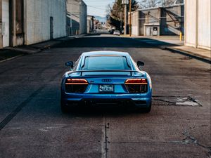 Preview wallpaper audi r8, audi, car, blue, rear view