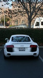 Preview wallpaper audi r8, audi, car, white, back view