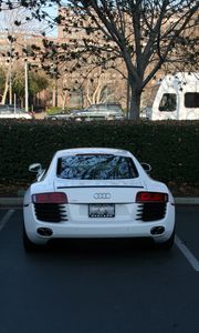 Preview wallpaper audi r8, audi, car, white, back view