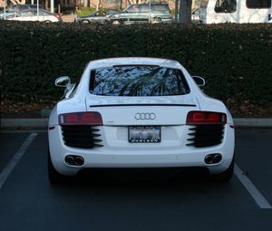 Preview wallpaper audi r8, audi, car, white, back view