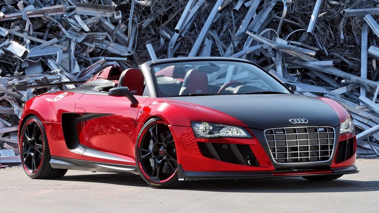 Wallpaper audi r8, audi, convertible, dump, front view