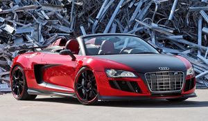 Preview wallpaper audi r8, audi, convertible, dump, front view