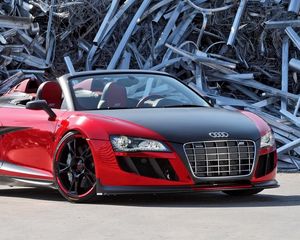 Preview wallpaper audi r8, audi, convertible, dump, front view