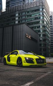 Preview wallpaper audi r8, audi, sports car, car, yellow