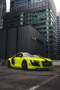 Preview wallpaper audi r8, audi, sports car, car, yellow