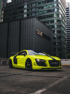 Preview wallpaper audi r8, audi, sports car, car, yellow