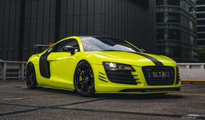 Preview wallpaper audi r8, audi, sports car, car, yellow