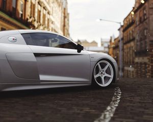 Preview wallpaper audi r8, audi, wheel, side view