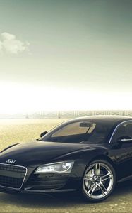 Preview wallpaper audi, r8, black, side view