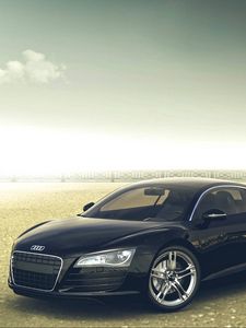 Preview wallpaper audi, r8, black, side view