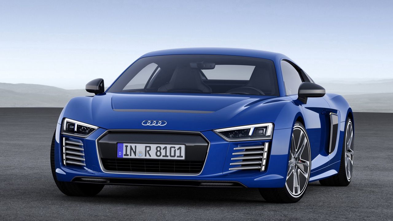 Wallpaper audi, r8, blue, front view