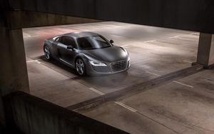 Preview wallpaper audi, r8, gray, side view