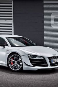 Preview wallpaper audi, r8, gt, 2010, white, side view, style