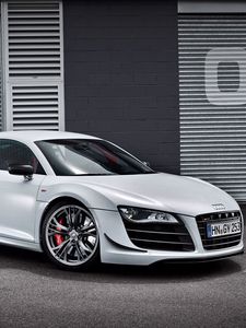 Preview wallpaper audi, r8, gt, 2010, white, side view, style