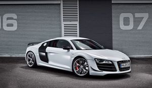 Preview wallpaper audi, r8, gt, 2010, white, side view, style