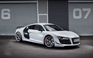 Preview wallpaper audi, r8, gt, 2010, white, side view, style