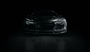 Preview wallpaper audi, r8, sports car, tuning, front view, black