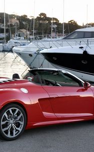 Preview wallpaper audi, r8, spyder, red, convertible