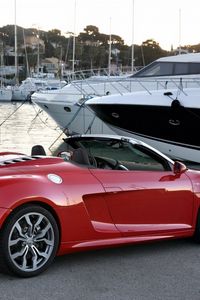 Preview wallpaper audi, r8, spyder, red, convertible