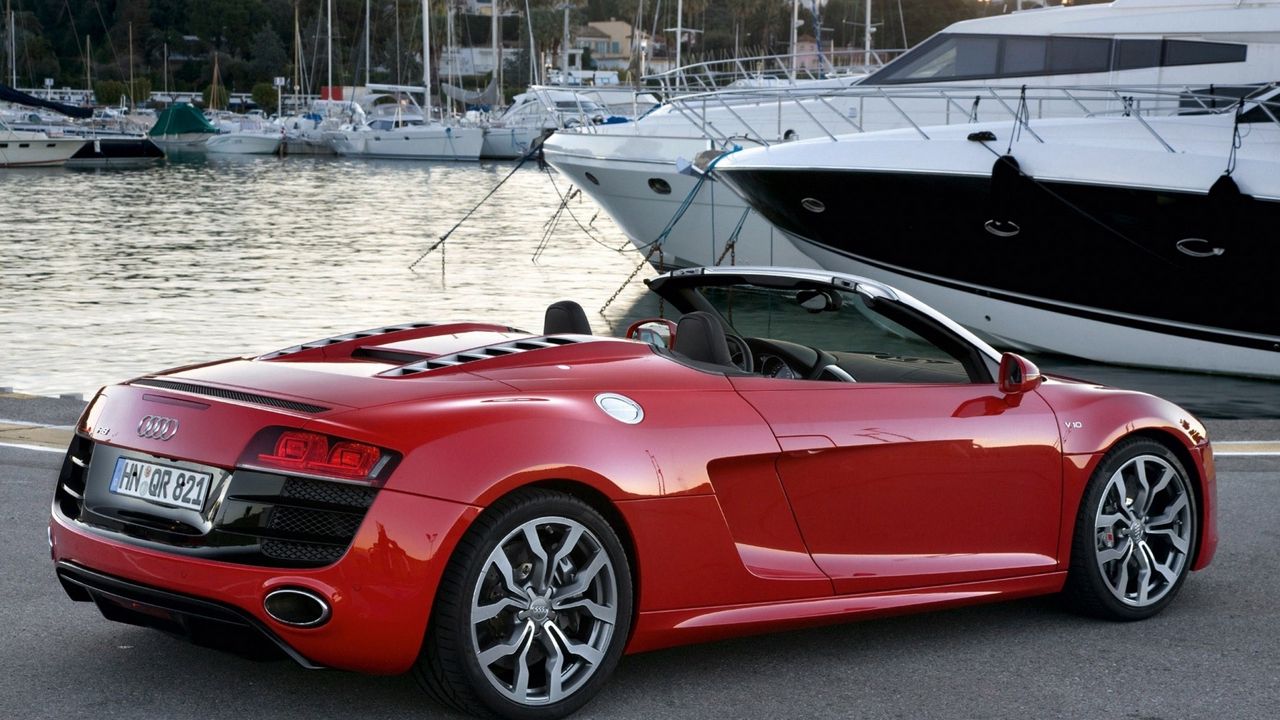 Wallpaper Audi R8 Spyder Red Convertible Hd Picture Image 4654