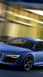 Preview wallpaper audi, r8, v10, blue, side view