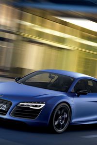 Preview wallpaper audi, r8, v10, blue, side view