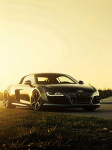 Preview wallpaper audi, r8, v10, side view, black