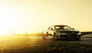 Preview wallpaper audi, r8, v10, side view, black