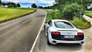 Preview wallpaper audi, r8, v10, rear view