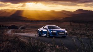 Preview wallpaper audi, r8, v10, side view, road